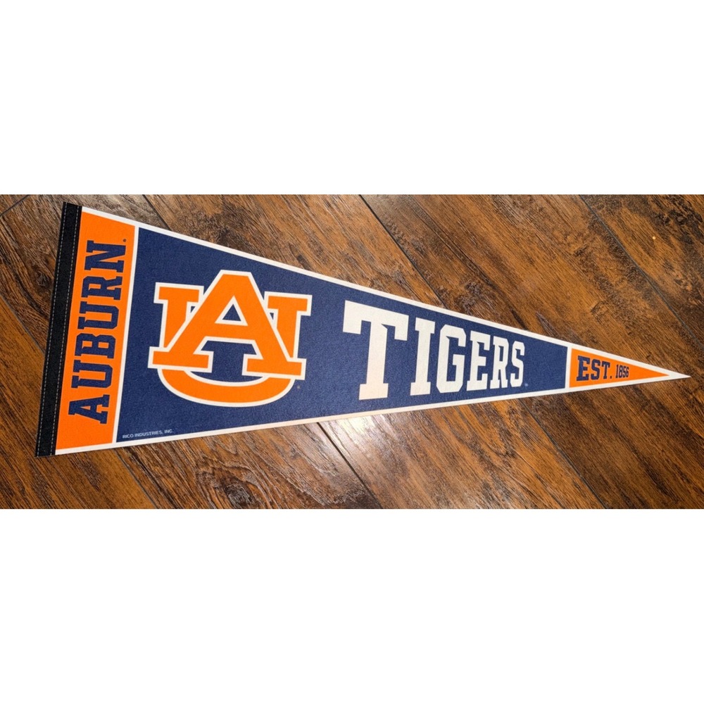 Auburn Tigers NCAA Felt Pennant Rico Industries Navy Orange Est 1856